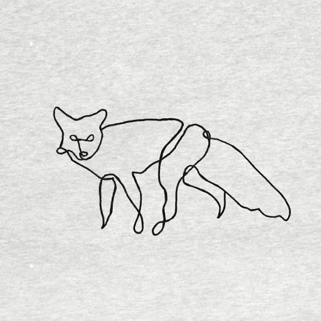 Fox Continuous Line Art by deadlydelicatedesigns